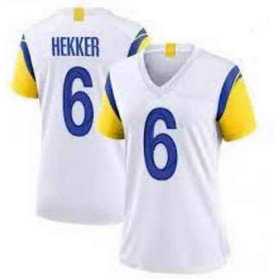Women Los Angeles Rams #6 Johnny Hekker Vapor Limited White Jersey->women nfl jersey->Women Jersey