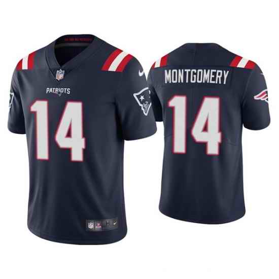 Men New England Patriots #14 Ty Montgomery Navy Vapor Untouchable Limited Stitched Jersey->las vegas raiders->NFL Jersey