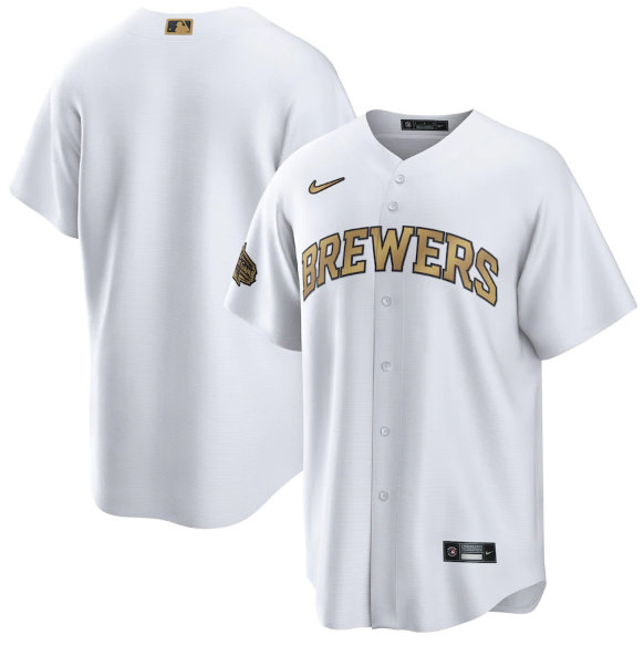 Men's Milwaukee Brewers Blank White 2022 All-Star Cool Base Stitched Baseball Jersey->milwaukee brewers->MLB Jersey
