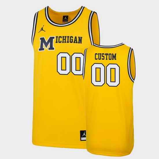 Michigan Wolverines Custom Maize Replica 1989 Throwback College Basketball Jersey->->Custom Jersey