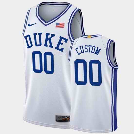 Duke Blue Devils Custom White Authentic Men'S Jersey->->Custom Jersey