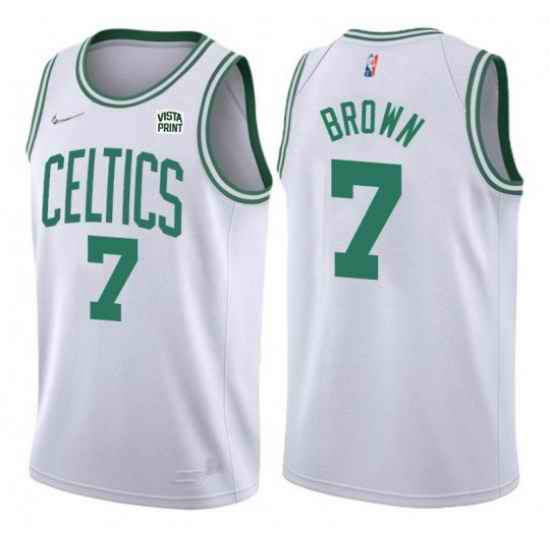 Men's Boston Celtics #7 Jaylen Brown 75th Anniversary White Stitched Basketball Jersey->boston celtics->NBA Jersey