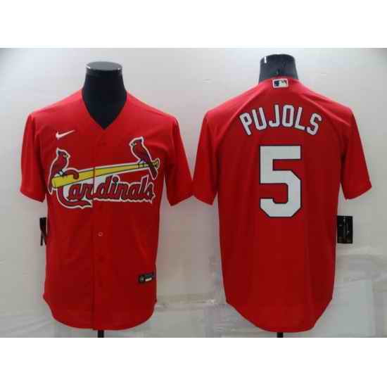 Men's St Louis Cardinals #5 Albert Pujols Red Stitched MLB Cool Base Nike Jersey->st. louis cardinals->MLB Jersey