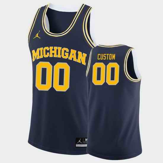 Michigan Wolverines Custom Navy Authentic College Basketball Jersey->->Custom Jersey