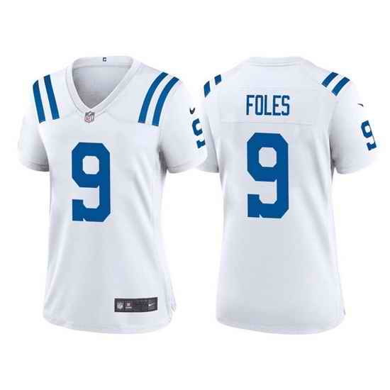 Women Indianapolis Colts #9 Nick Foles White Stitched Game Jersey->women nfl jersey->Women Jersey
