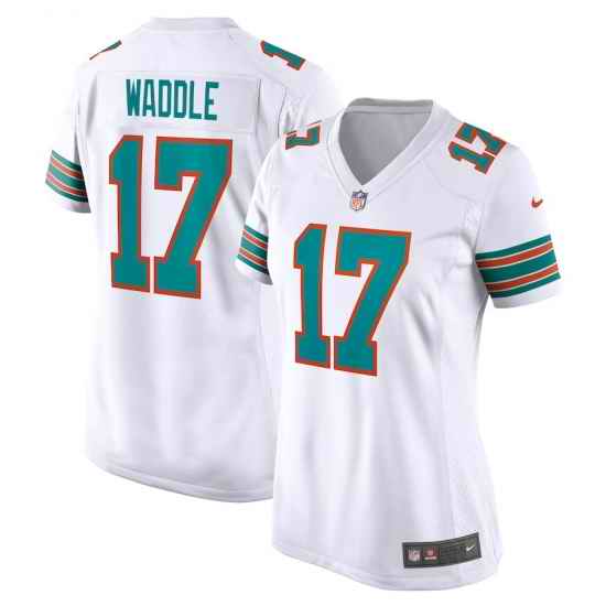 Women's Miami Dolphins #17 Jaylen Waddle White Vapor Untouchable Stitched NFL Jersey->women nfl jersey->Women Jersey