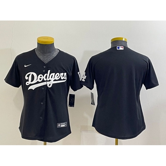 Women Los Angeles Dodgers Blank Black Stitched Baseball Jersey->women mlb jersey->Women Jersey