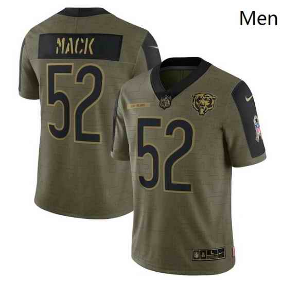 Men's Chicago Bears Khalil Mack Nike Olive 2021 Salute To Service Limited Player Jersey->chicago bears->NFL Jersey