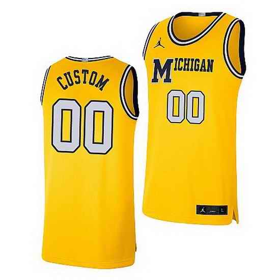 Michigan Wolverines Custom Maize Retro Limited Basketball Jersey->->Custom Jersey