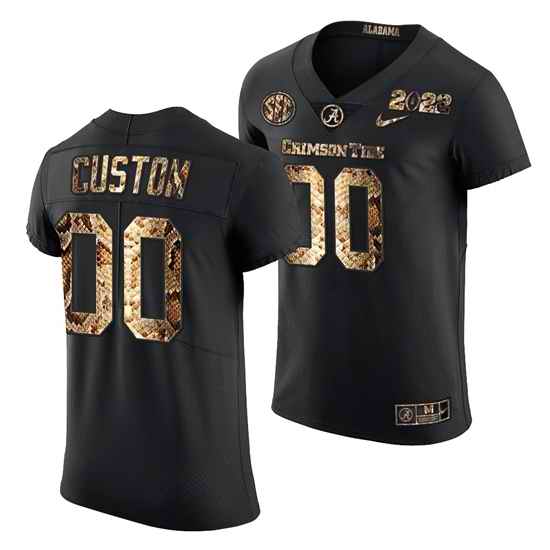Alabama Crimson Tide Custom 2022 College Football Playoff Jersey #00 Black Python Skin Uniform->customized nfl jersey->Custom Jersey