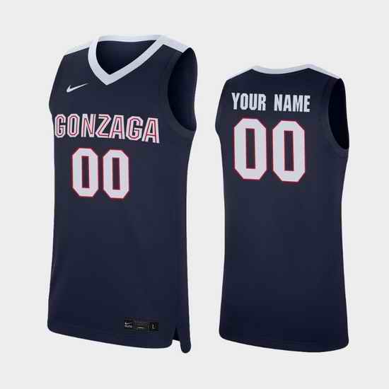 Gonzaga Bulldogs Custom Navy Replica College Basketball Jersey->->Custom Jersey