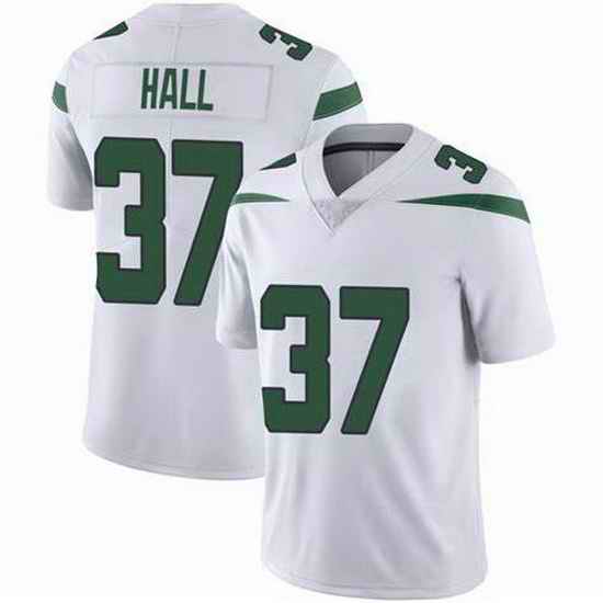 Men New York Jets Bryce Hall #37 White Vapor Limited Stitched Football Jersey->new york jets->NFL Jersey