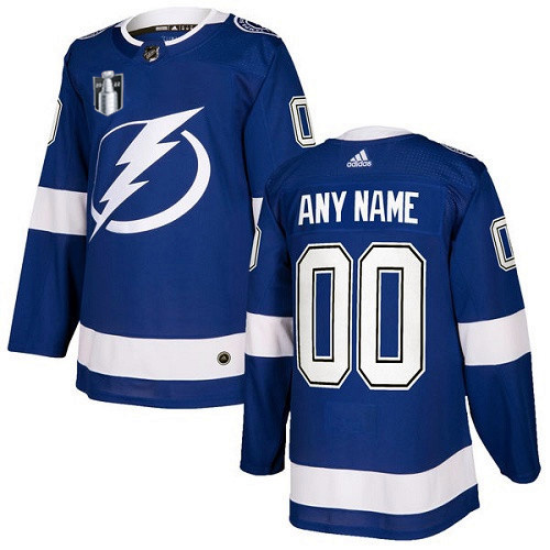 Men's Tampa Bay Lightning Active Player Custom 2022 Blue Stanley Cup Final Patch Stitched Jersey->tampa bay lightning->NHL Jersey