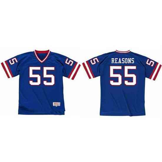 Men New York Giants #55 Gary Reasons Blue Stitched jersey->philadelphia eagles->NFL Jersey
