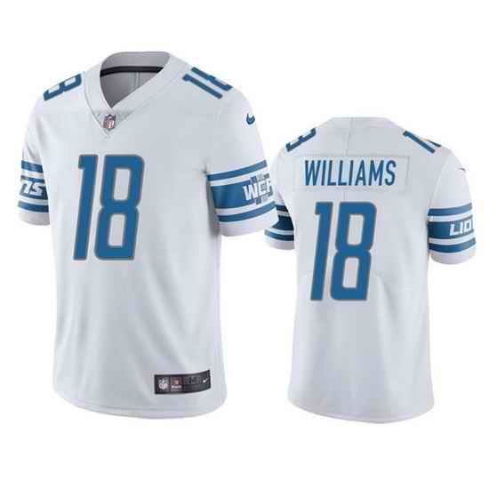 Men Detroit Lions #18 Jameson Williams White Vapor Untouchable Limited Stitched Jersey->detroit lions->NFL Jersey