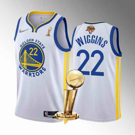 Men's Golden State Warriors #22 Andrew Wiggins 2022 White NBA Finals Champions Stitched Jersey->golden state warriors->NBA Jersey