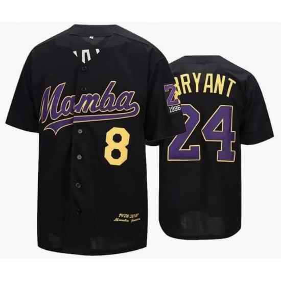Youth Mamba #8 24 Kobe Bryant Black Base Ball Jersey->others->NBA Jersey