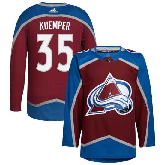 Women Adidas Colorado Avalanche #35 Darcy Kuemper Burgundy Home Authentic Stitched NHL Jersey->women nhl jersey->Women Jersey