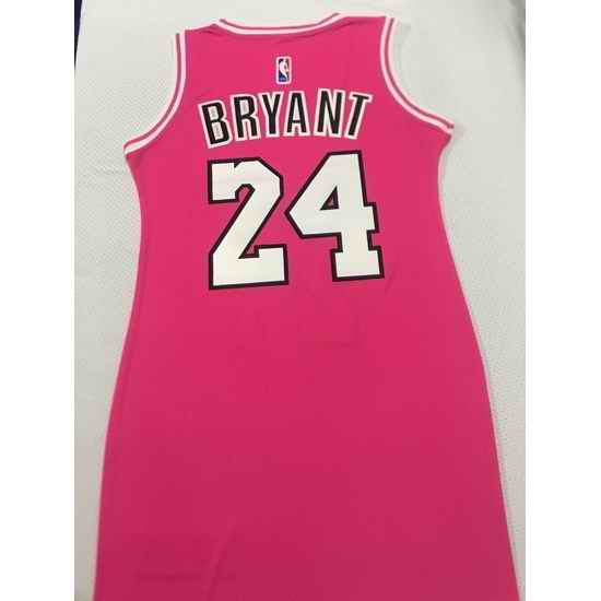Women Los Angeles Lakers #24 Kobe Bryant Dress Stitched Jersey Pink II->nba women dress jersey->NBA Jersey