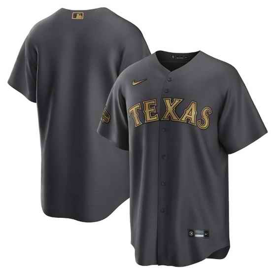Men Texas Rangers Blank 2022 All Star Charcoal Cool Base Stitched Baseball Jersey->2022 all star->MLB Jersey