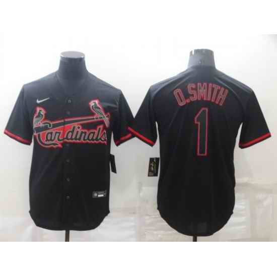 Men's St Louis Cardinals #1 Ozzie Smith Lights Out Black Fashion Stitched MLB Cool Base Nike Jersey->los angeles dodgers->MLB Jersey