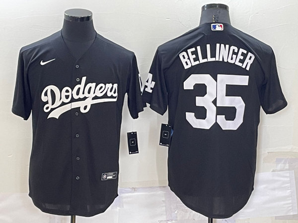 Men's Los Angeles Dodgers #35 Cody Bellinger Black Cool Base Stitched Jersey->chicago cubs->MLB Jersey