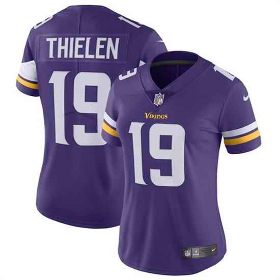 Women Minnesota Vikings #19 Adam Thielen Purple Vapor Untouchable Limited Stitched NFL Jersey->women nfl jersey->Women Jersey