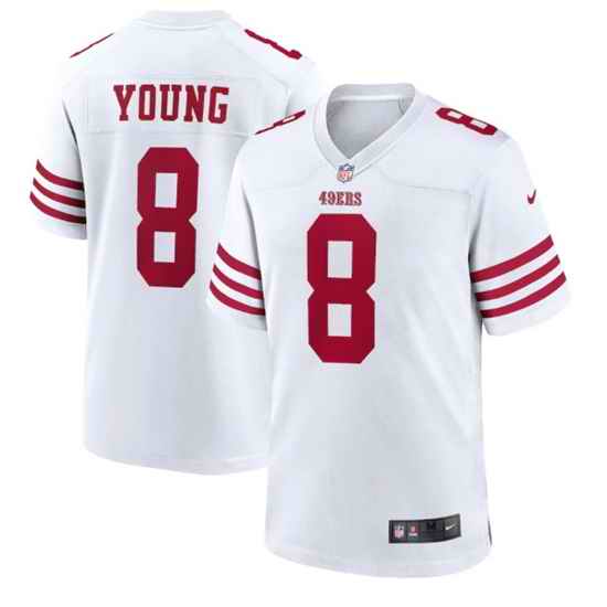 Men San Francisco 49ers #8 Steve Young 2022 New White Stitched Game Jersey