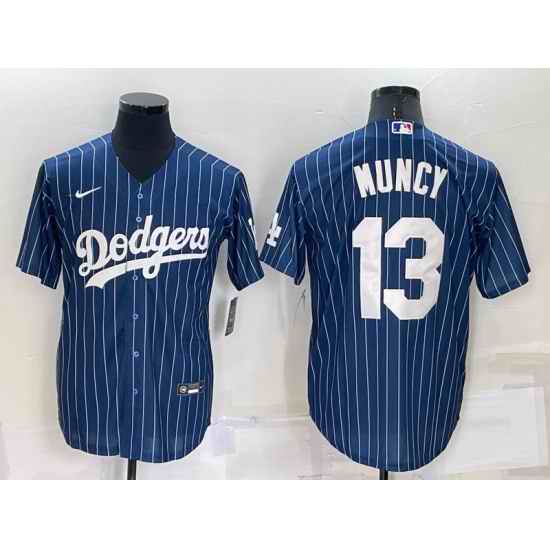 Men Los Angeles Dodgers #13 Max Muncy Navy Cool Base Stitched Baseball Jersey->los angeles dodgers->MLB Jersey