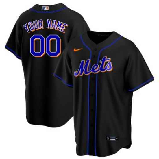 Men Women Youth Toddler New York Mets Black Custom Nike MLB Cool Base Jersey->customized mlb jersey->Custom Jersey