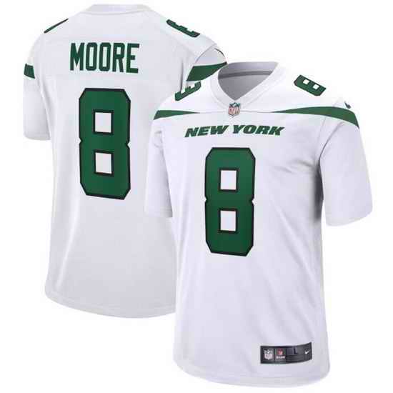 Youth New York Jets Elijah Moore #8 White Vapor Limited Stitched Football Jersey->youth nfl jersey->Youth Jersey