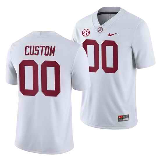 Alabama Crimson Tide Custom White College Football Men's Away Game Jersey->->Custom Jersey
