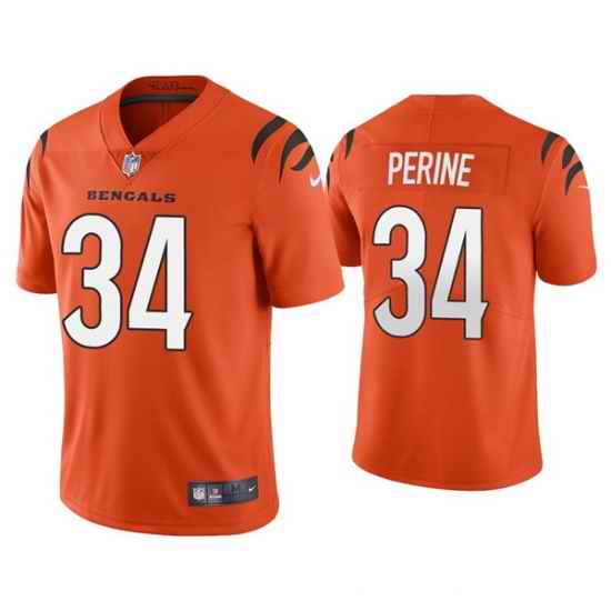 Men Cincinnati Bengals #34 Samaje Perine 2021 Orange Vapor Untouchable Limited Stitched Jersey->cincinnati bengals->NFL Jersey