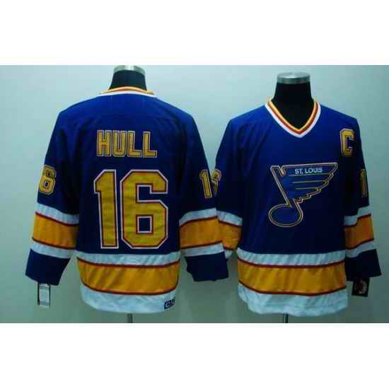 Blues #16 Brett Hull Stitched Blue CCM Throwback NHL Jersey->st.louis blues->NHL Jersey