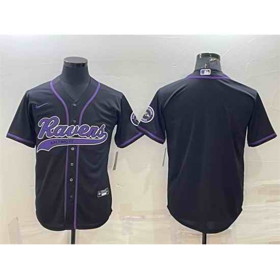 Men Baltimore Ravens Blank Black With Patch Cool Base Stitched Baseball Jersey->atlanta falcons->NFL Jersey