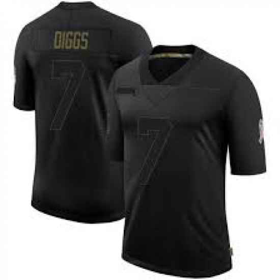 Men Dallas Cowboys #7 Diggs Black Limited 2020 Salute To Service Jersey->dallas cowboys->NFL Jersey