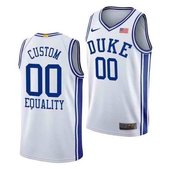 Duke Blue Devils Custom White Equality Men Jersey->->Custom Jersey