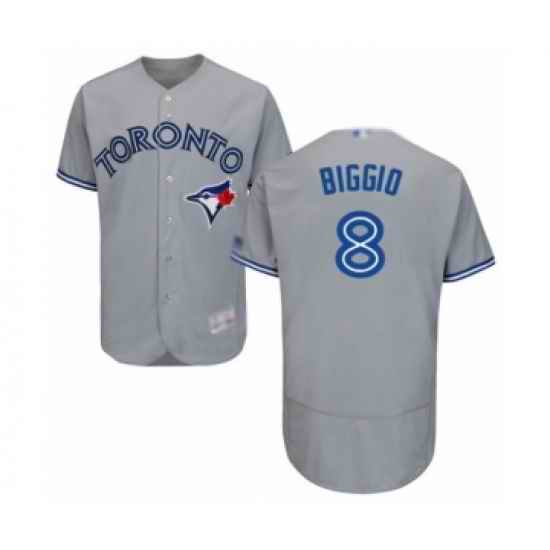 Men's Toronto Blue Jays #8 Cavan Biggio Grey Road Flex Base Authentic Collection Baseball Player Jersey->toronto blue jays->MLB Jersey