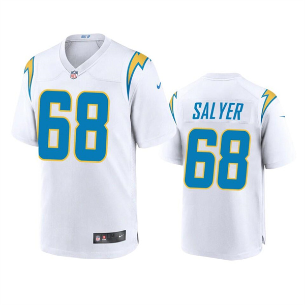 Men's Los Angeles Chargers #68 Jamaree Salyer White Stitched Jersey->miami dolphins->NFL Jersey