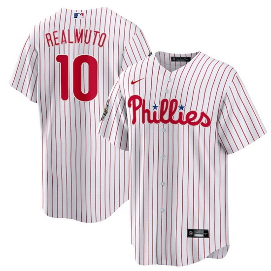 Men Philadelphia Phillies #10 J T  Realmuto White 2022 World Series Cool Base Stitched Baseball Jersey->philadelphia phillies->MLB Jersey