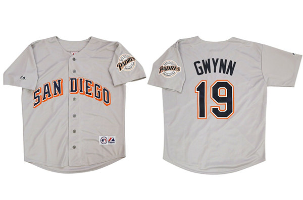 Men's San Diego Padres #19 Tony Gwynn Gray 1998 Cool Base Stitched Jersey->oakland athletics->MLB Jersey
