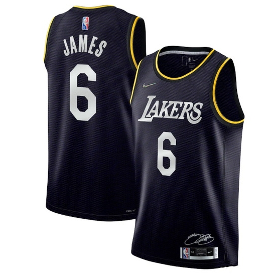 Men Los Angeles Lakers 2022 Black 75th Anniversary Select Series MVP Swingman Jersey->golden state warriors->NBA Jersey