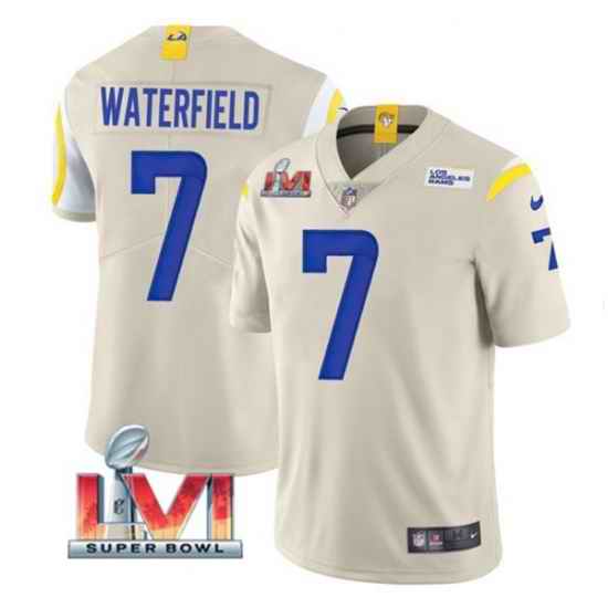 Nike Los Angeles Rams #7 Bob Waterfield Bone 2022 Super Bowl LVI Vapor Limited Jersey->los angeles rams->NFL Jersey