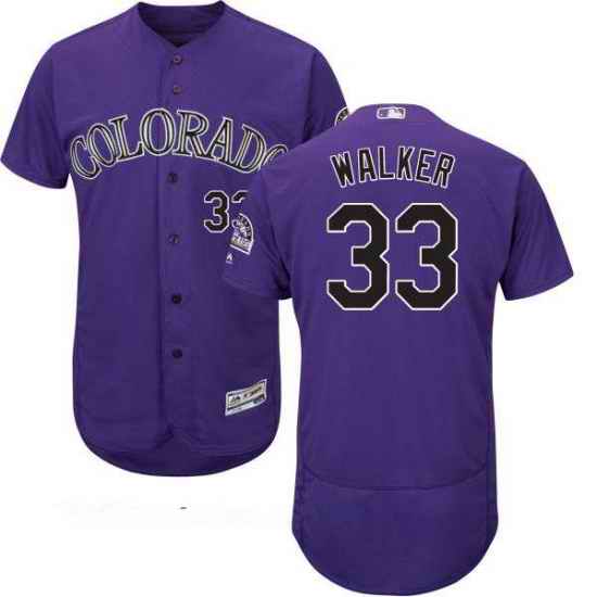 Men's Colorado Rockies #33 Larry Walker Purple Flex Base Jersey->colorado rockies->MLB Jersey