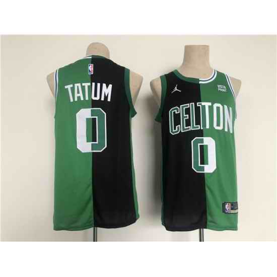 Men's Boston Celtics #0 Jayson Tatum 2022 Green Black Stitched Jersey->boston celtics->NBA Jersey