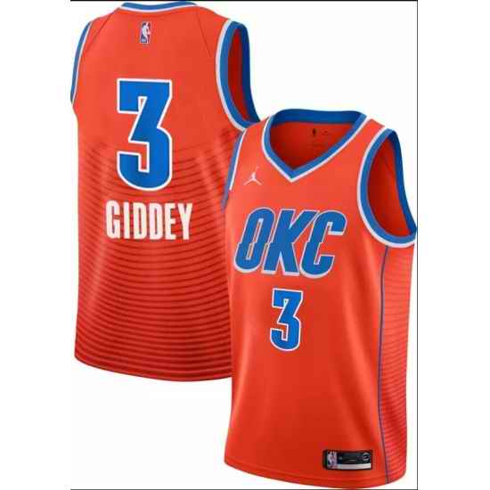 Men's Oklahoma City Thunder Josh Giddey #3 Orange Dri-FIT Swingman Jersey->dallas cowboys->NFL Jersey
