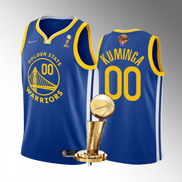 Men's Golden State Warriors #00 Jonathan Kuminga Royal 2022 NBA Finals Champions Stitched Jersey->golden state warriors->NBA Jersey