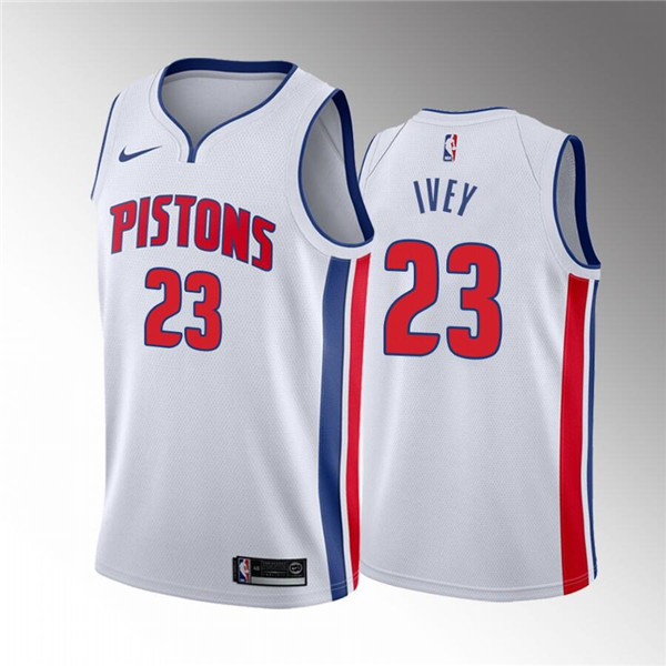 Men's Detroit Pistons #23 Jaden Ivey 2022 Draft White Basketball Stitched Jersey->detroit pistons->NBA Jersey