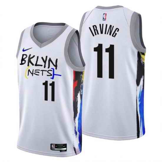 Men's Brooklyn Nets #11 Kyrie Irving 2022-23 White City Edition Stitched Basketball Jersey->brooklyn nets->NBA Jersey
