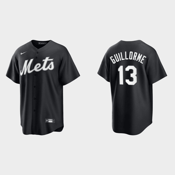 Men's New York Mets #13 Luis Guillorme Black Cool Base Stitched Baseball Jersey->new york mets->MLB Jersey